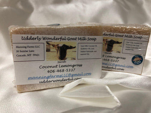 Coconut Lemongrass olive oil: Goat Milk Soap 4.8 oz bar