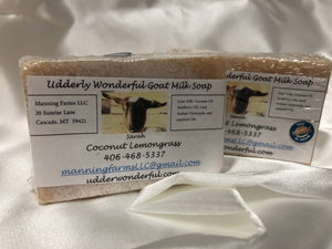 Coconut Lemongrass olive oil: Goat Milk Soap 4.8 oz bar