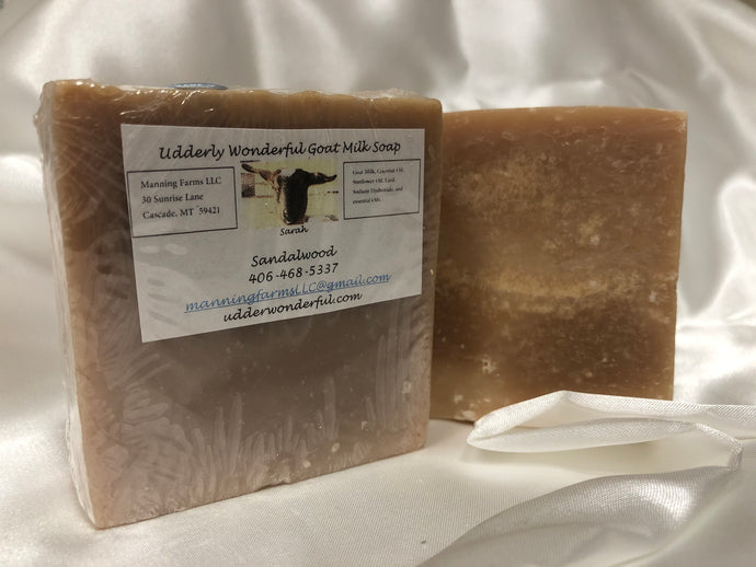 Sandalwood. Goat Milk Soap 4.8 oz bar